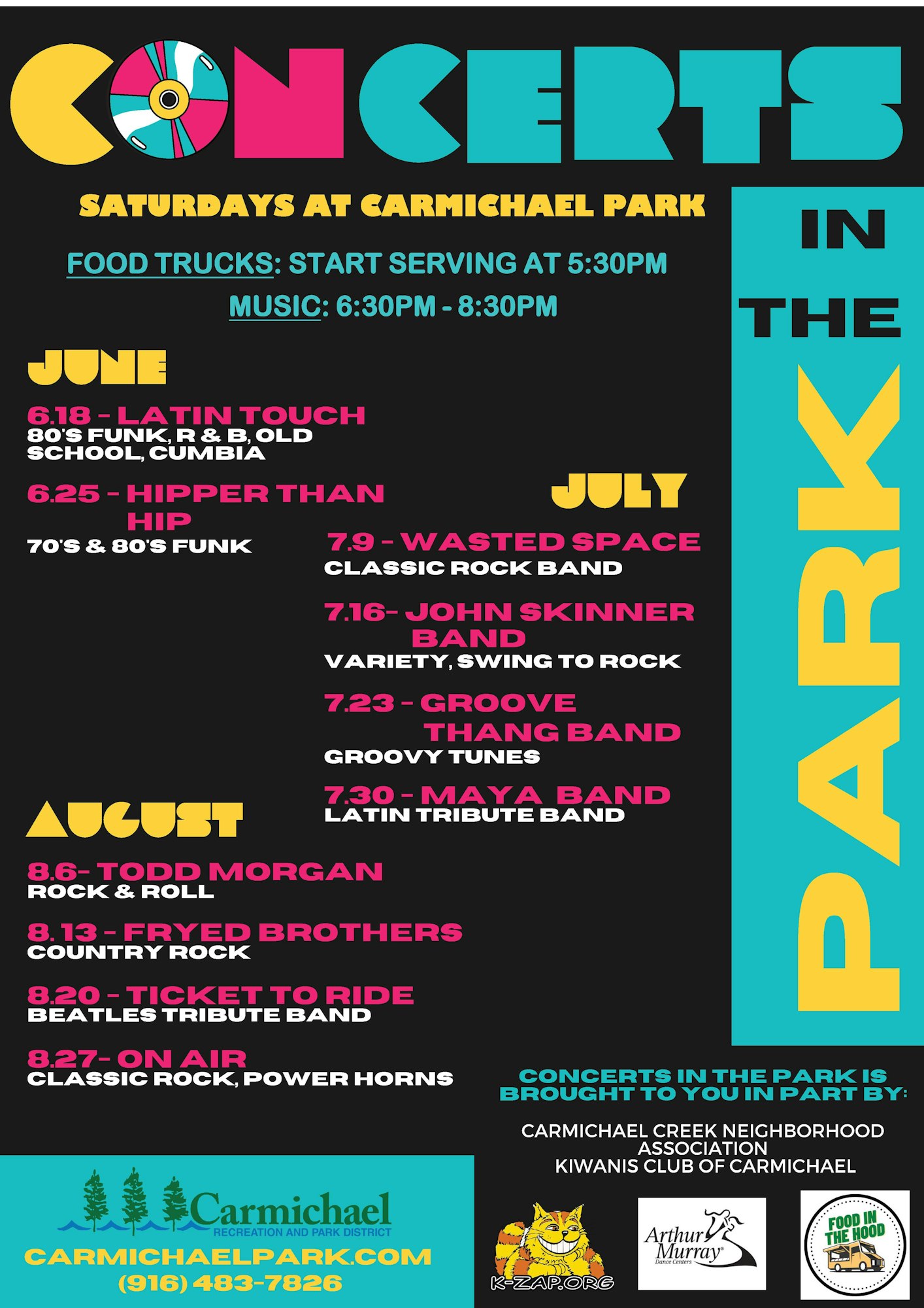 Concerts in the Park Carmichael Recreation and Park District